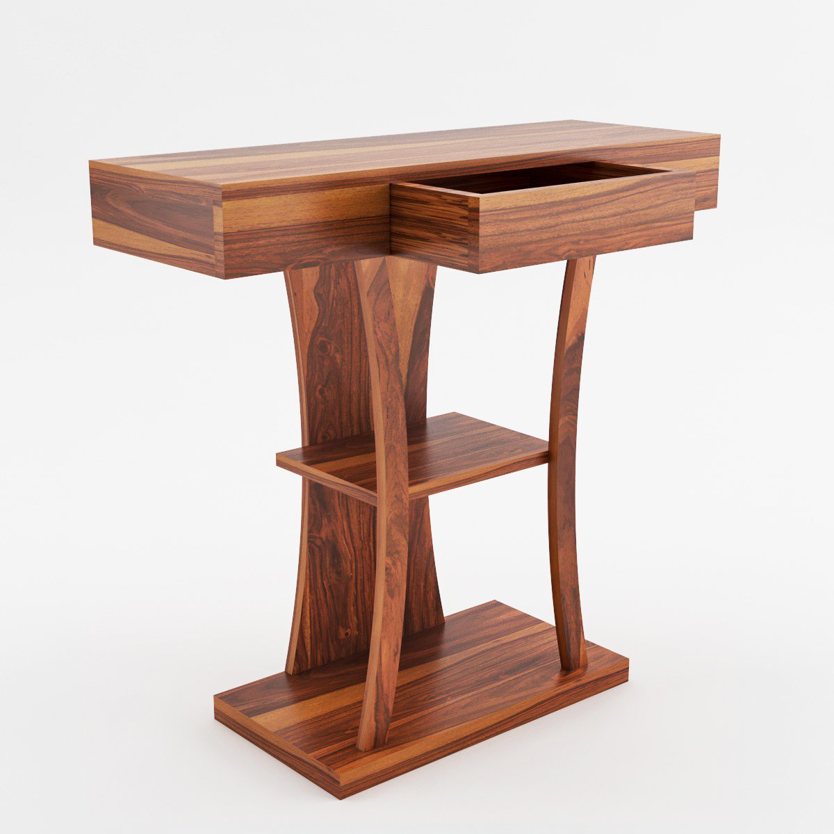 Sheesham Wood Console Table with Drawer & Shelf | JH Decor - Image 4