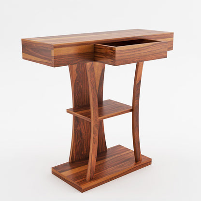 Sheesham Wood Console Table with Drawer & Shelf | JH Decor - Image 4