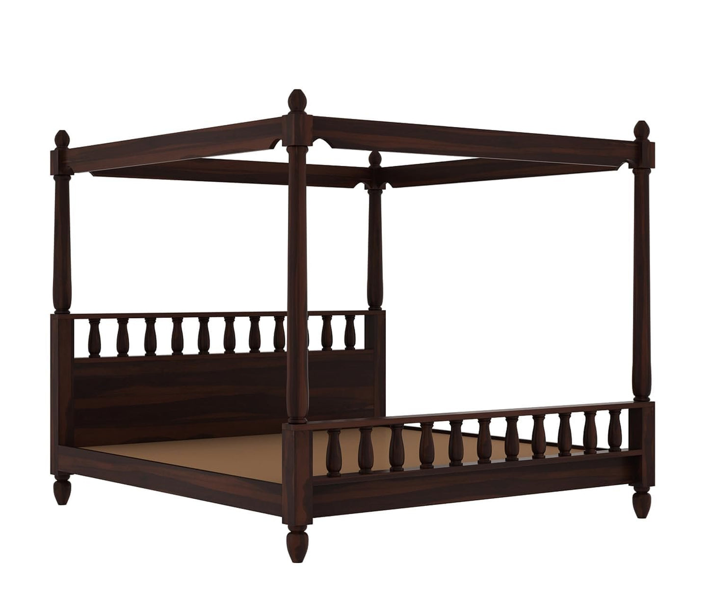 Solid Sheesham Wood King Size Poster Bed | JH Decor - Image 4