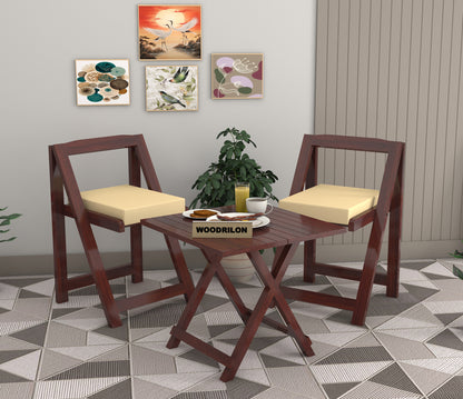 JH Decore Solid Sheesham Wood Folding Dining Table Set with Cushioned Chairs