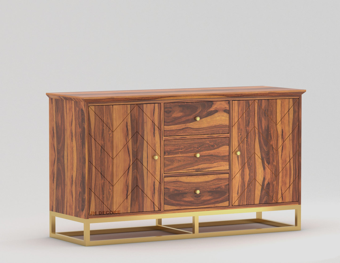 JH Decore Solid Sheesham Wood Sideboard Cabinet