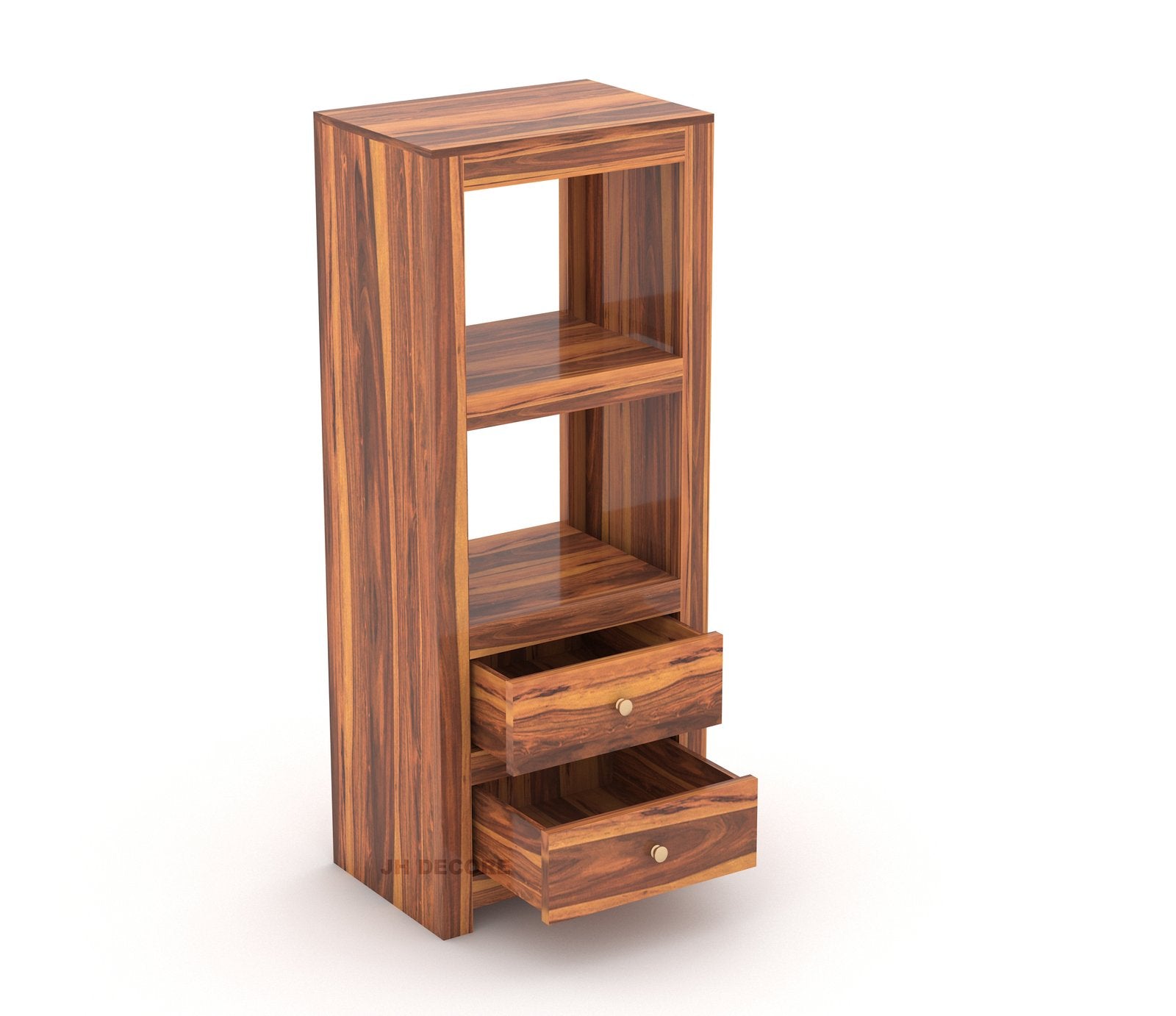Wooden Bookshelf with Drawer | Honey Finish | Design 2 | JH Decor - Image 4