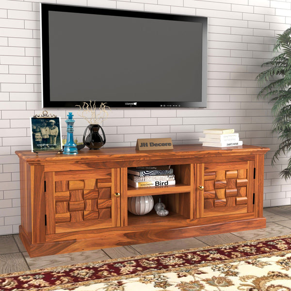 Sheesham Wood TV Unit for Living Room | JH Decor - Natural Finish
