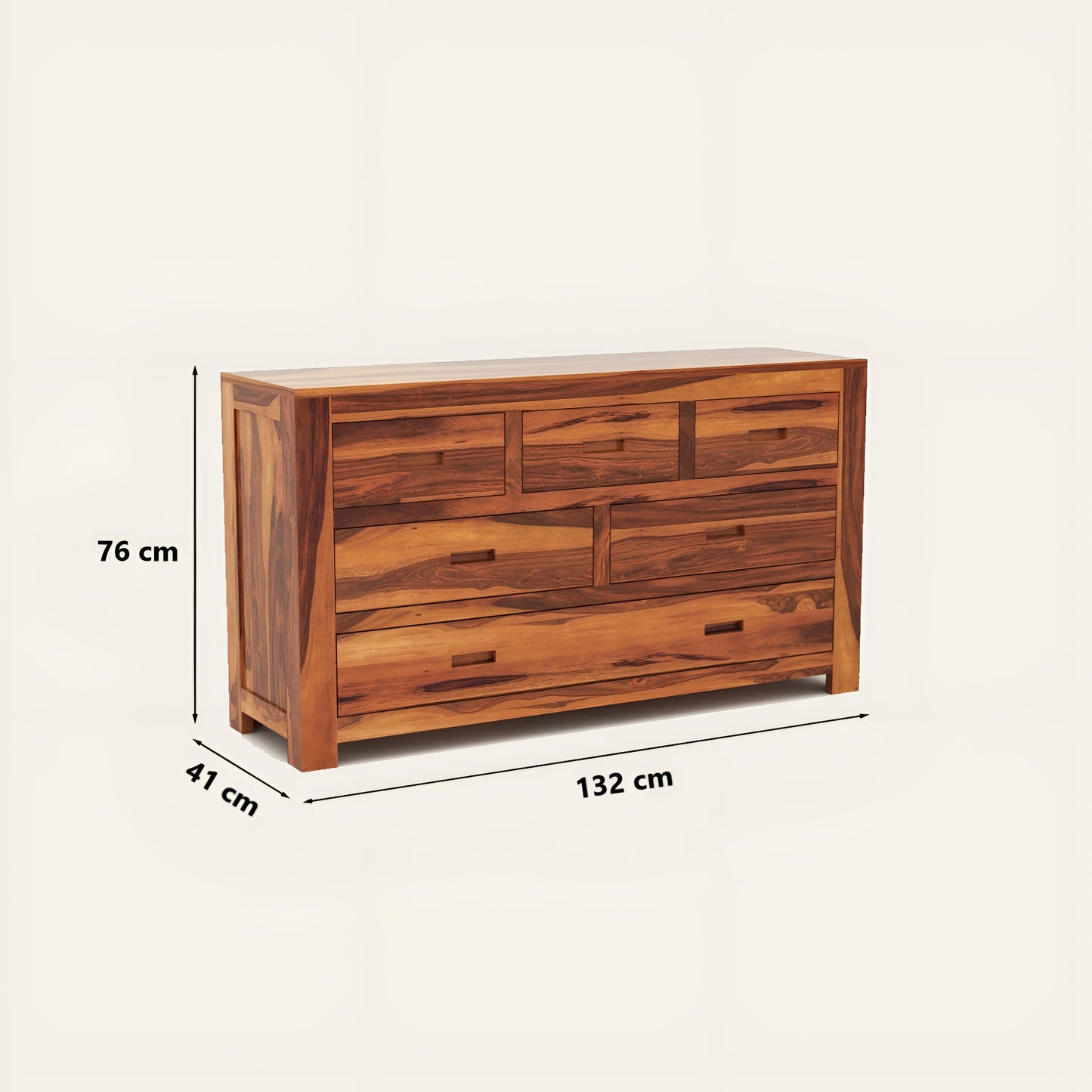JH Decore Solid Sheesham Wood Chest of Drawers