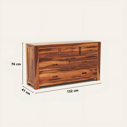 JH Decore Solid Sheesham Wood Chest of Drawers