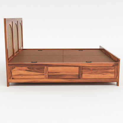 Sheesham Wood King Size Bed with Headboard & Box Storage | JH Decor - Image 4