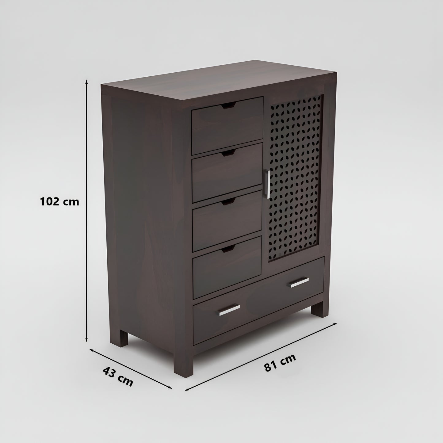 JH Decore Solid Sheesham Wood Storage Cabinet