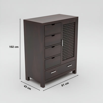 JH Decore Solid Sheesham Wood Storage Cabinet