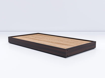 Single Floor Bed Without Mattress | Walnut Finish | JH Decor - Image 3