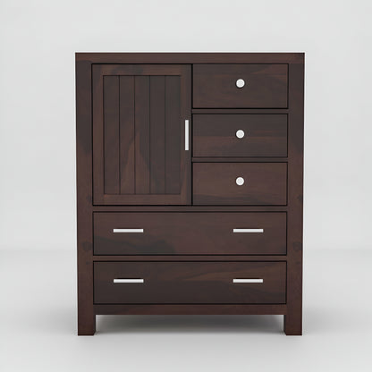 JH Decore Solid Sheesham Wood Tallboy Storage Cabinet
