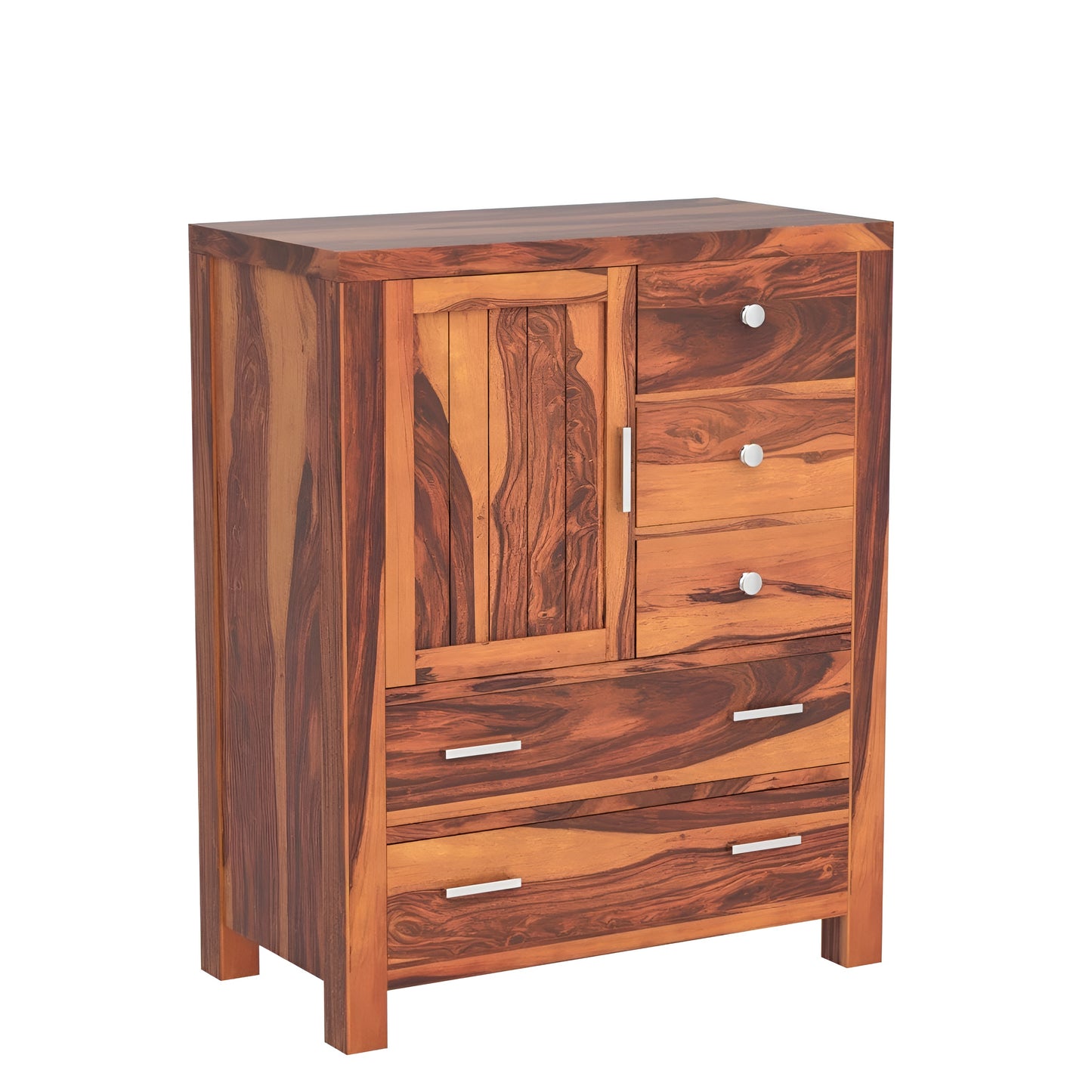JH Decore Solid Sheesham Wood Tallboy Storage Cabinet