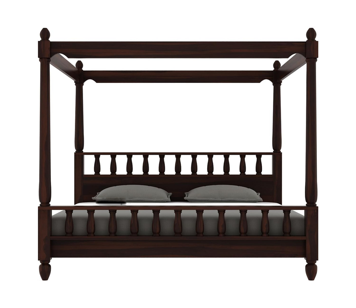 Solid Sheesham Wood King Size Poster Bed | JH Decor - Image 3
