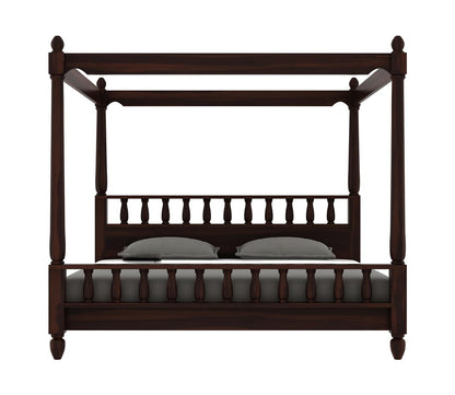 Solid Sheesham Wood King Size Poster Bed | JH Decor - Image 3