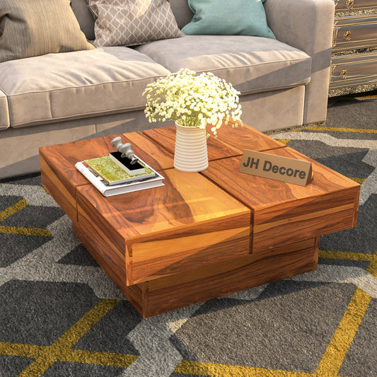 JH Decore Solid Sheesham Wood Center Coffee Table