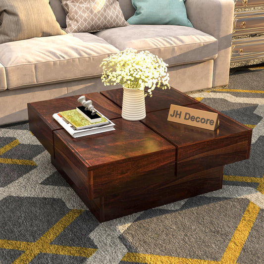 JH Decore Solid Sheesham Wood Center Coffee Table