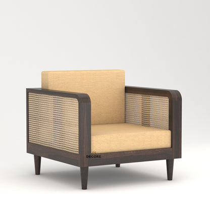 JH Decore Solid Sheesham Wood Cane Design Sofa Set (1+2+3 Seater)
