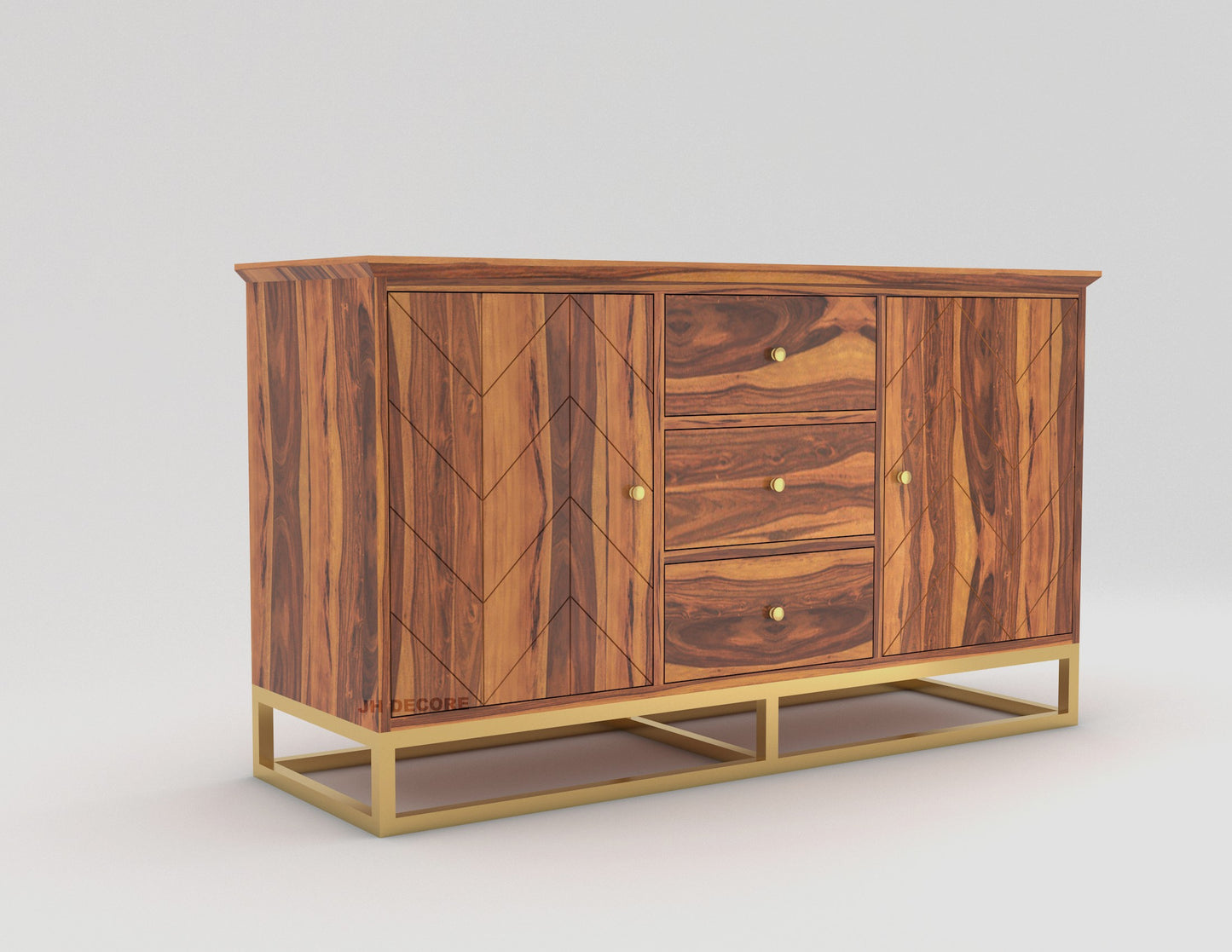 JH Decore Solid Sheesham Wood Sideboard Cabinet
