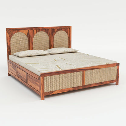 Sheesham Wood King Size Bed with Headboard & Box Storage | JH Decor - Image 3
