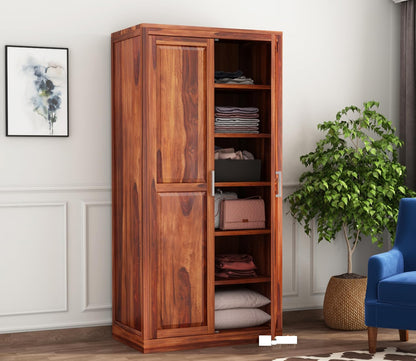 JH Decore Solid Sheesham Wood Almirah For Bedroom