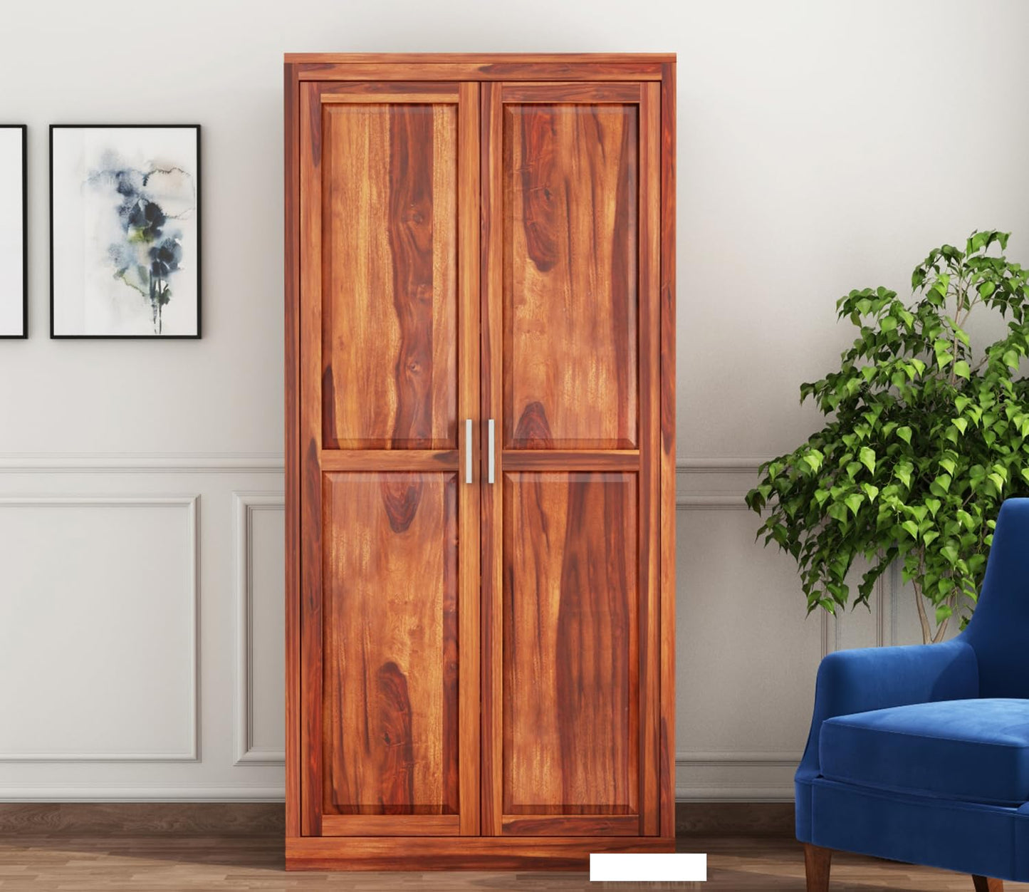 JH Decore Solid Sheesham Wood Almirah For Bedroom