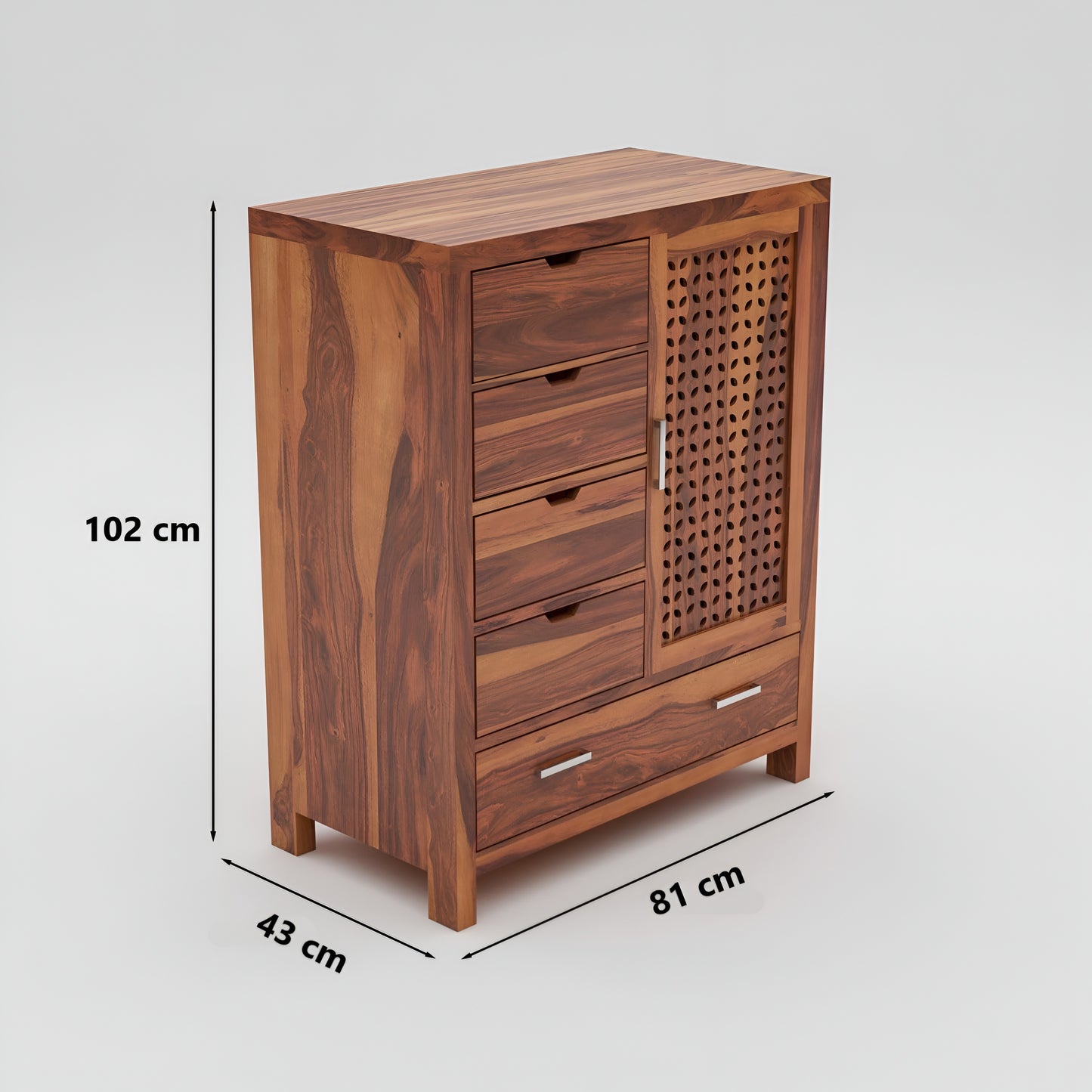 JH Decore Solid Sheesham Wood Storage Cabinet