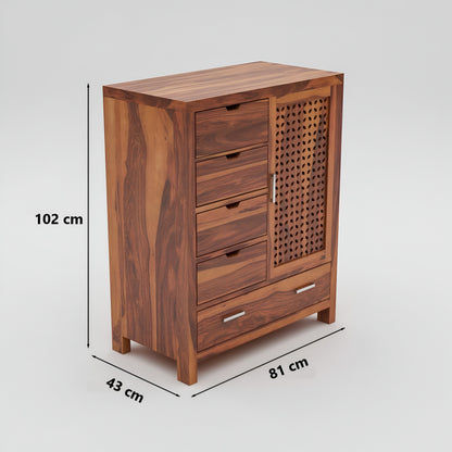 JH Decore Solid Sheesham Wood Storage Cabinet