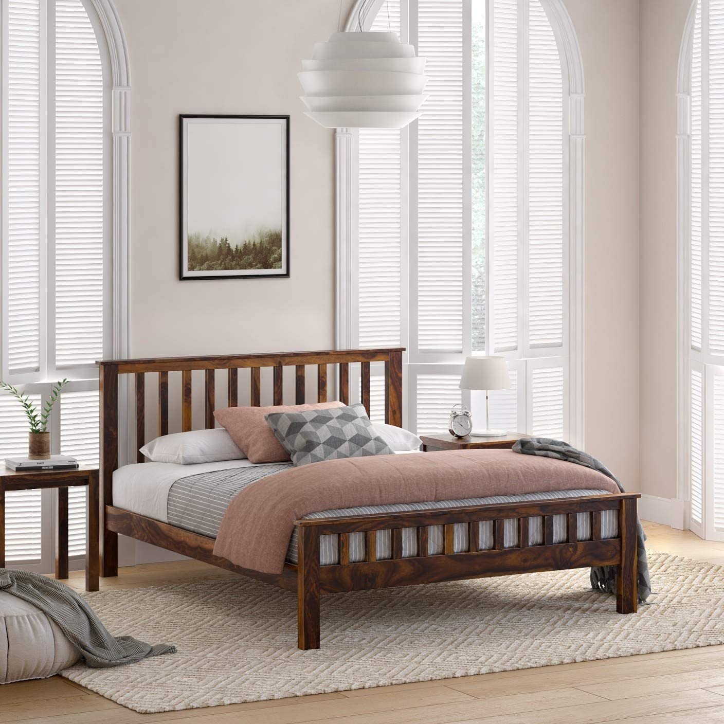 Sheesham Wood Single Size Bed with Headboard | JH Decor