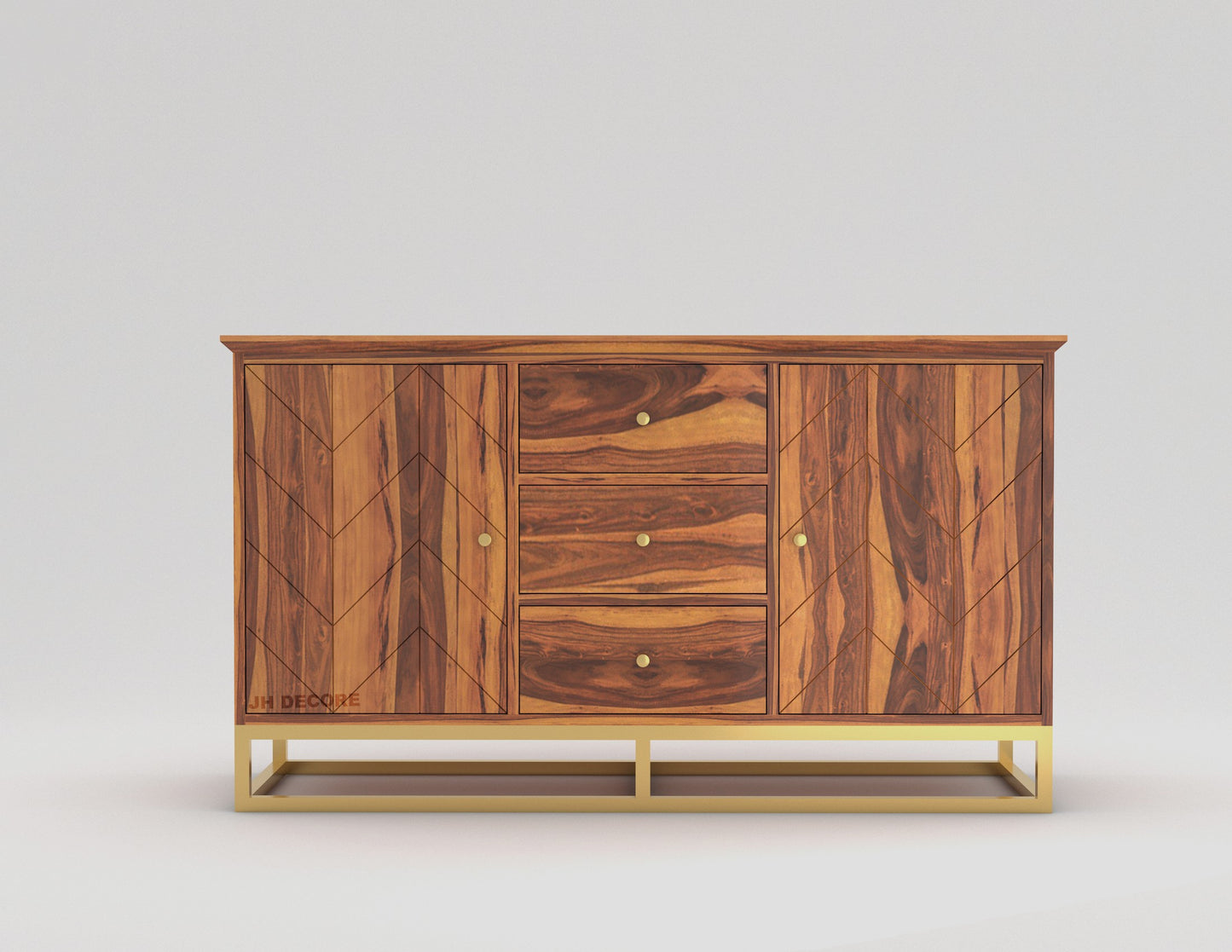 JH Decore Solid Sheesham Wood Sideboard Cabinet