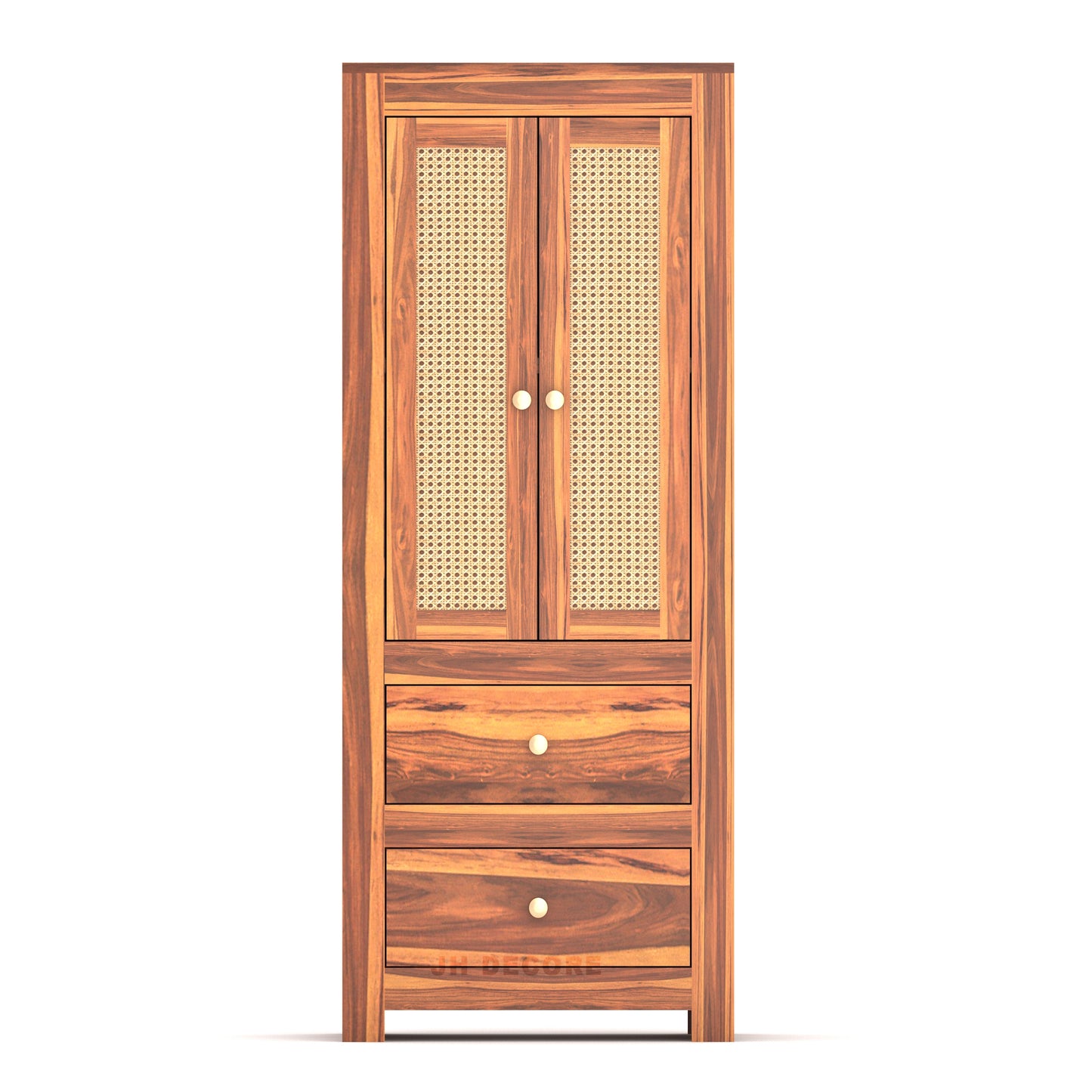 JH Decore Solid Sheesham Wood Almirah For Bedroom