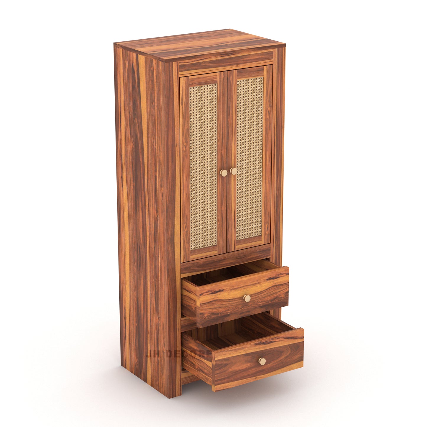 JH Decore Solid Sheesham Wood Almirah For Bedroom