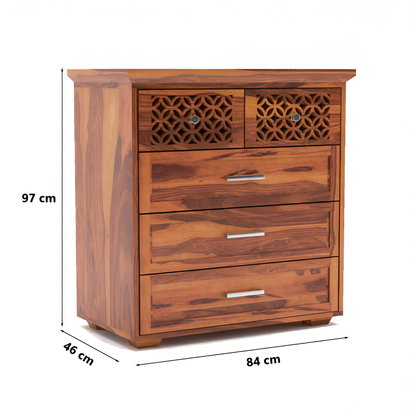 JH Decore Solid Sheesham Wood Chest of Drawers