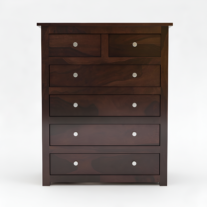 JH Decore Solid Sheesham Wood 6 Drawer Chest of Drawers Storage Cabinet