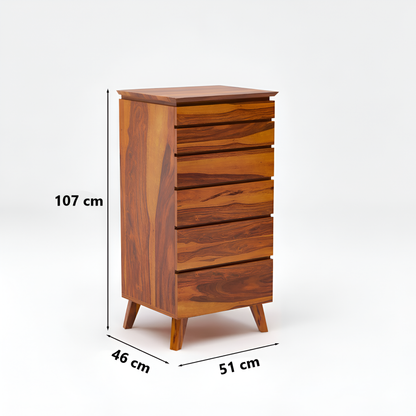 JH Decore Solid Sheesham Wood Chest of Drawers for Bedroom