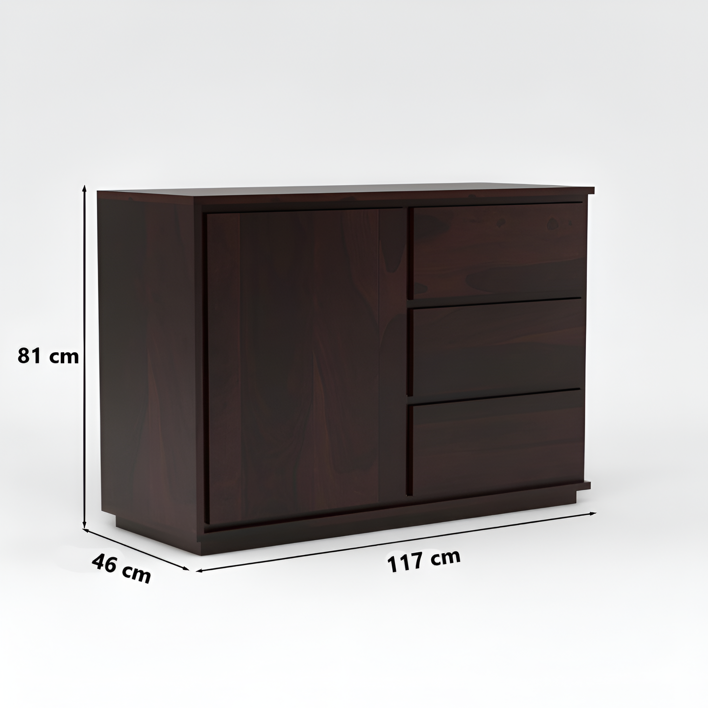 JH Decore Solid Sheesham Wood Sideboard Cabinet