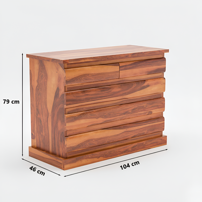 JH Decore Solid Sheesham Wood Chest of Drawers
