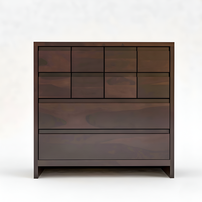 JH Decore Solid Sheesham Wood Modern Chest of Drawers Storage Cabinet