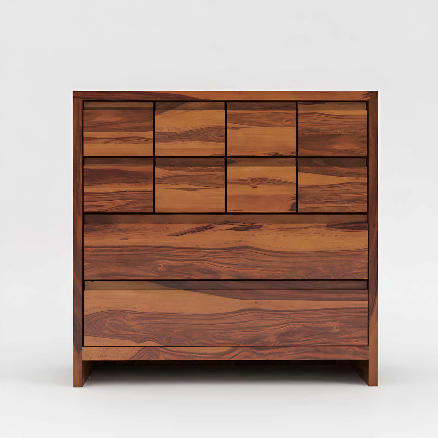 JH Decore Solid Sheesham Wood Modern Chest of Drawers Storage Cabinet