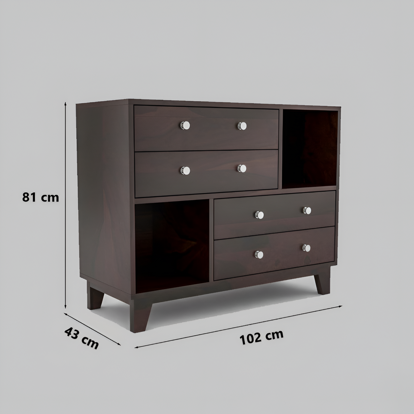 JH Decore Solid Sheesham Wood Sideboard Cabinet