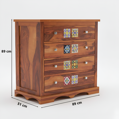 JH Decore Solid Sheesham Wood Handcrafted Chest of Drawers