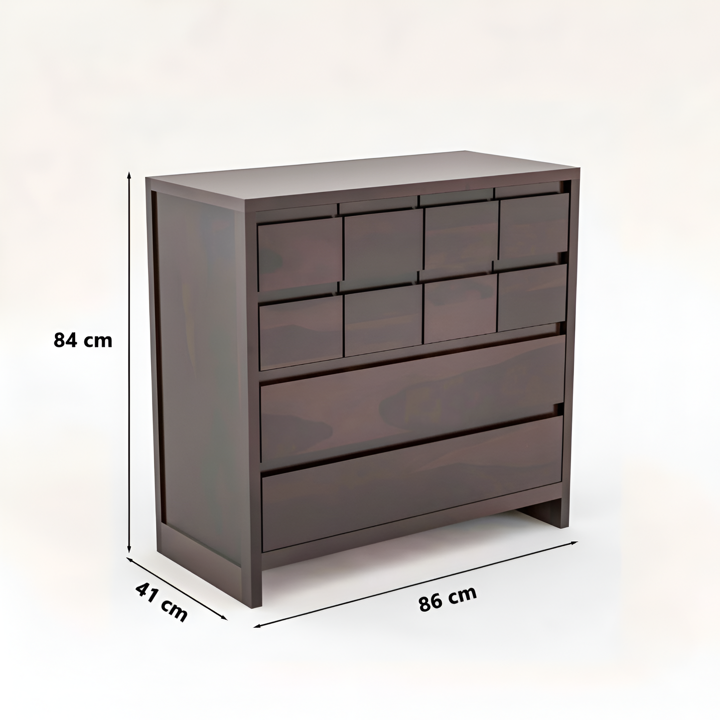 JH Decore Solid Sheesham Wood Modern Chest of Drawers Storage Cabinet