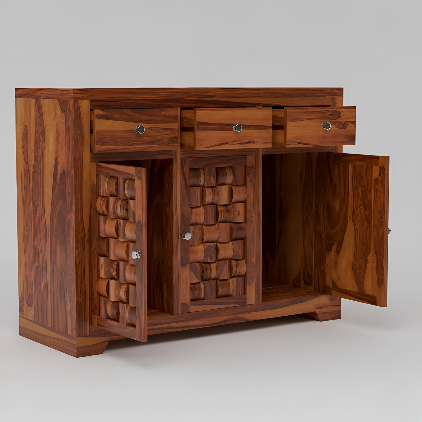 JH Decore Solid Sheesham Wood Sideboard Cabinet for Living Room