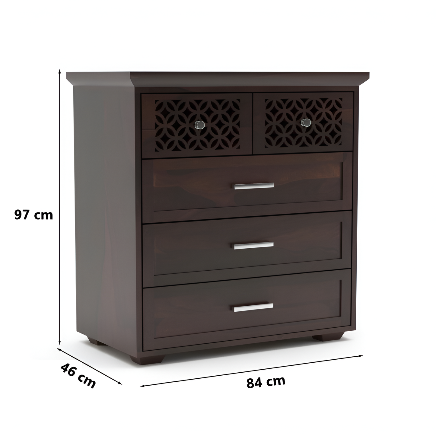 JH Decore Solid Sheesham Wood Chest of Drawers