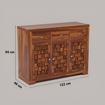 JH Decore Solid Sheesham Wood Sideboard Cabinet for Living Room