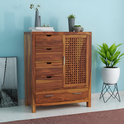 JH Decore Solid Sheesham Wood Storage Cabinet