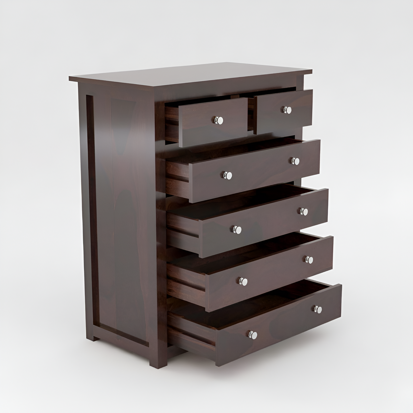 JH Decore Solid Sheesham Wood 6 Drawer Chest of Drawers Storage Cabinet