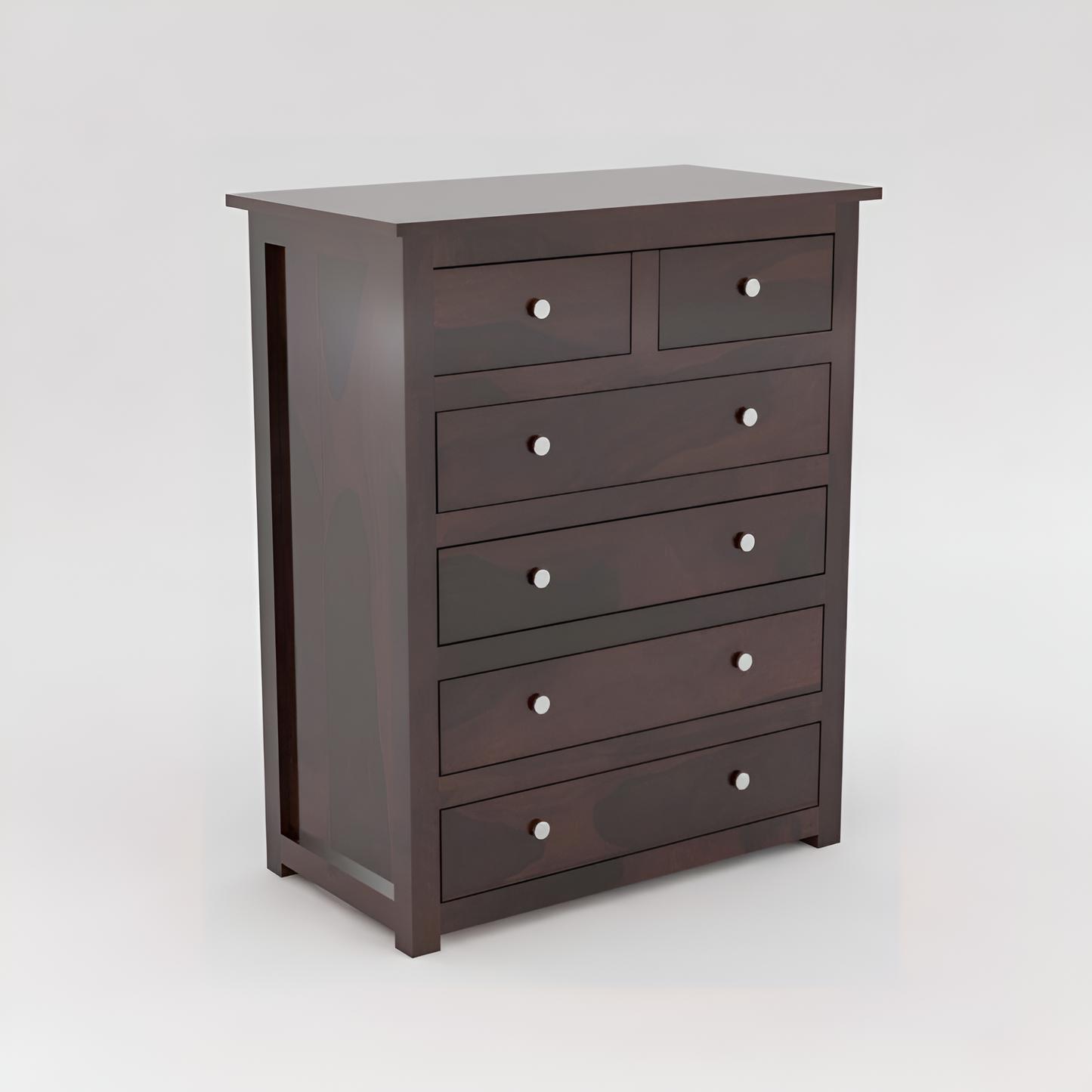 JH Decore Solid Sheesham Wood 6 Drawer Chest of Drawers Storage Cabinet
