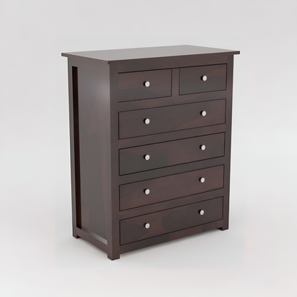 JH Decore Solid Sheesham Wood 6 Drawer Chest of Drawers Storage Cabinet
