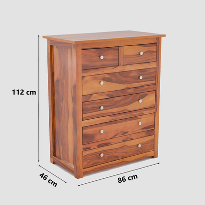 JH Decore Solid Sheesham Wood 6 Drawer Chest of Drawers Storage Cabinet