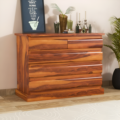 JH Decore Solid Sheesham Wood Chest of Drawers