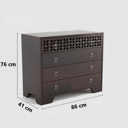 JH Decore Solid Sheesham Wood Designer Chest of Drawers Cabinet